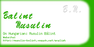 balint musulin business card